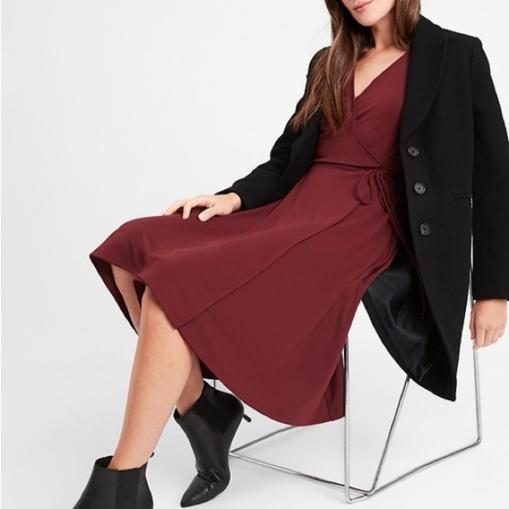 Elegant Red Wrap Dress